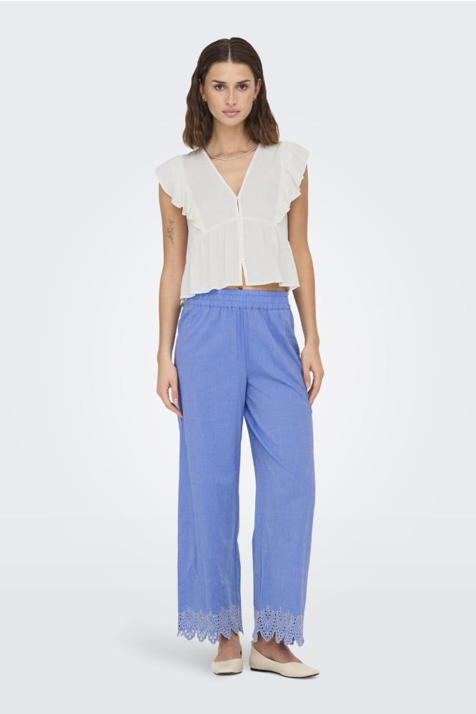 ONLRIAN FLONCE S/S TOP WVN 15349090 Cloud Dancer